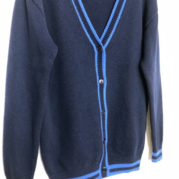 Aritzia Sunday best small navy blue Lamora V-neck boyfriend cardigan - Picture 4 of 12